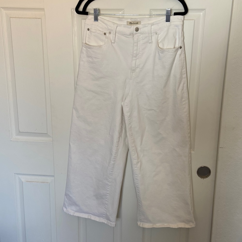 Madewell White Wide Leg Crop